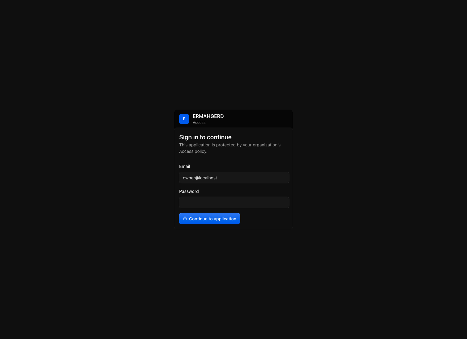 Organization sign-in for a protected application